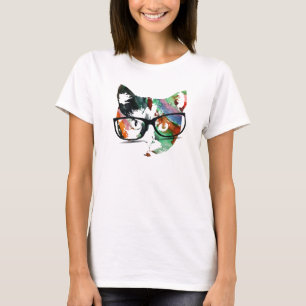 Hipster Kitty mit Brille T-Shirt
