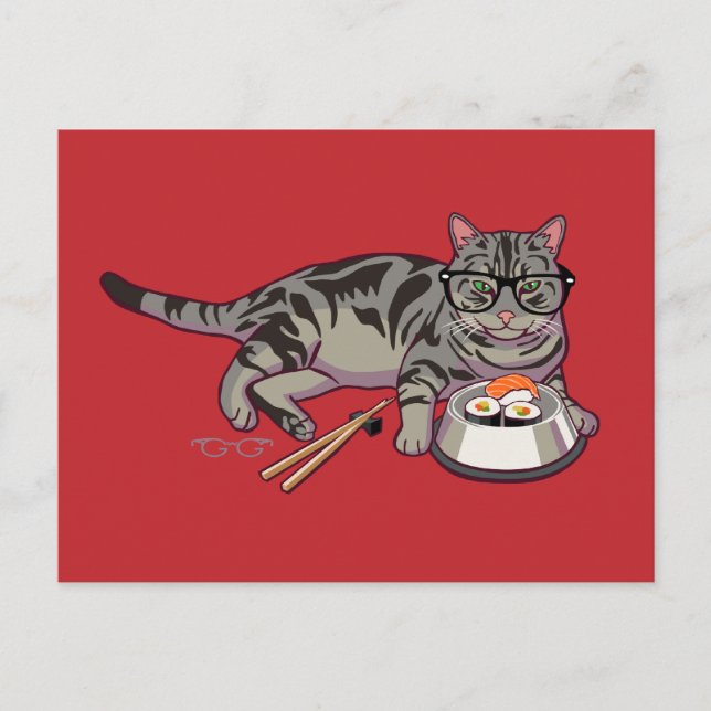 Hipster Kitty Postcard (ohne Text) Postkarte (Vorderseite)