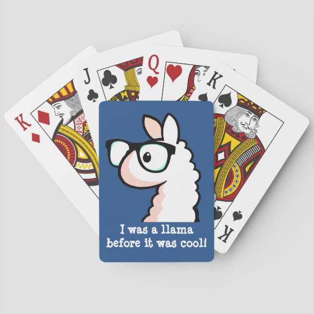 Hipster-Lama Spielkarten (Rückseite)