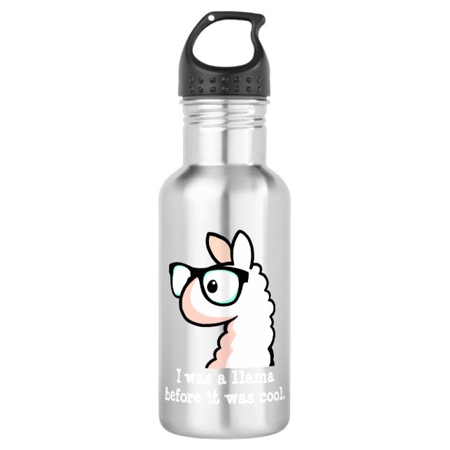 Hipster-Lama Trinkflasche (Vorderseite)