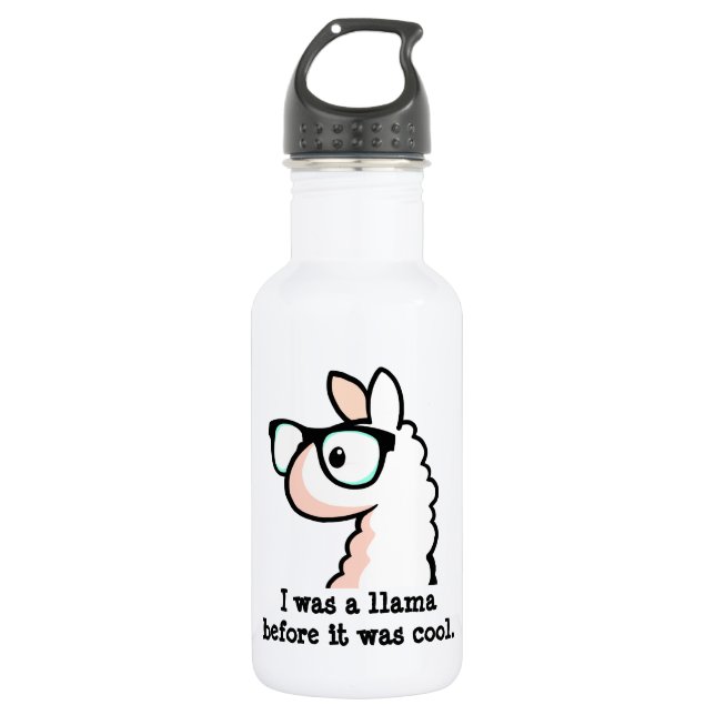 Hipster-Lama Trinkflasche (Vorderseite)