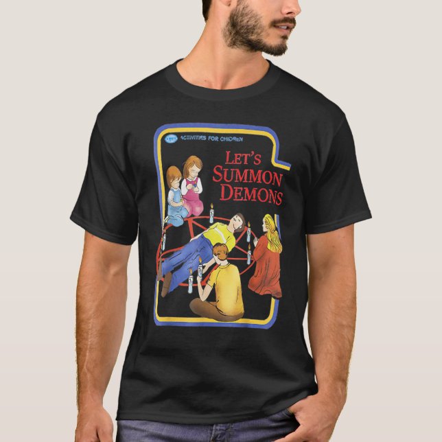 Hipster Let S Summon Demon Occult Halloween For Te T-Shirt (Vorderseite)