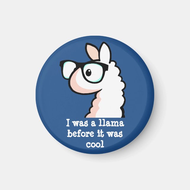 Hipster Llama Magnet (Vorne)