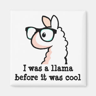 Hipster Llama Magnet