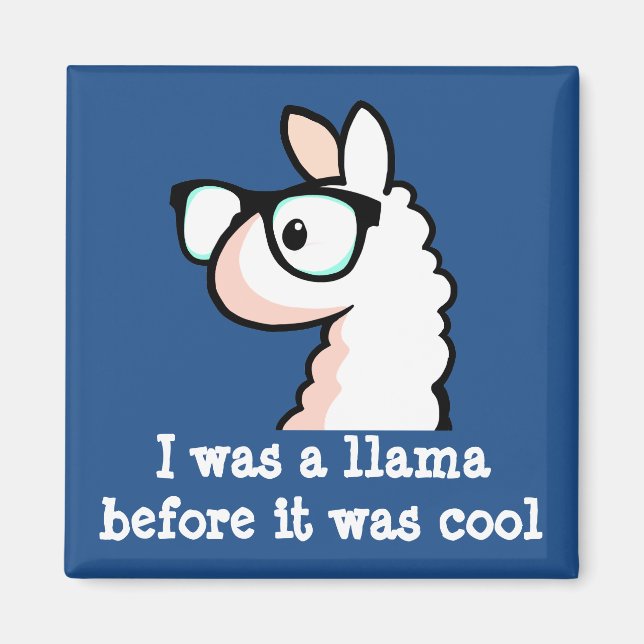 Hipster Llama Magnet (Vorne)