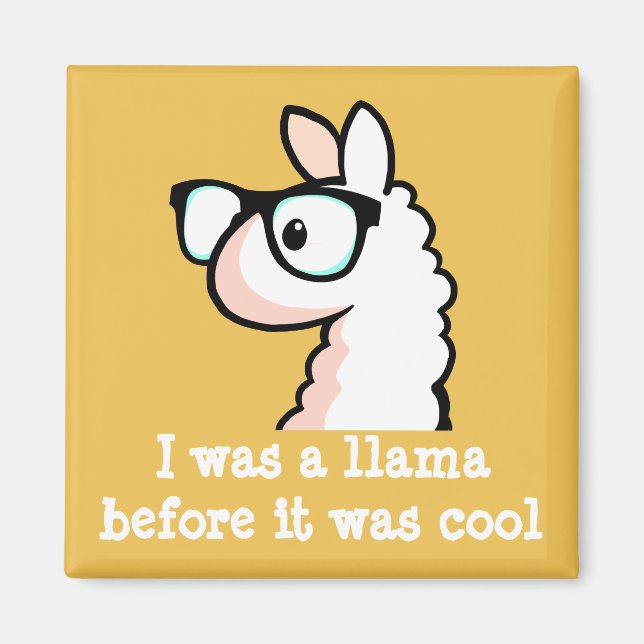 Hipster Llama Magnet (Vorne)