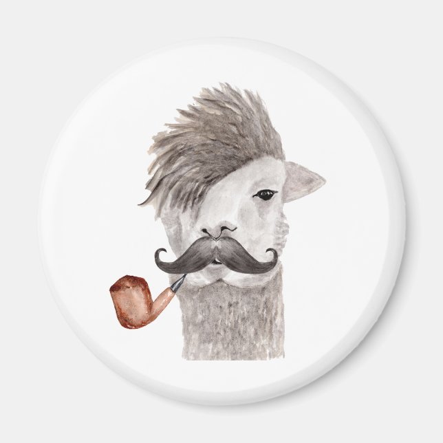 Hipster Llama Magnet (Vorne)