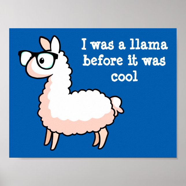 Hipster Llama Poster (Vorne)