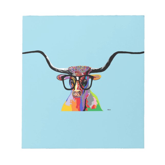 Hipster Longhorn Notizblock (Vorderseite)