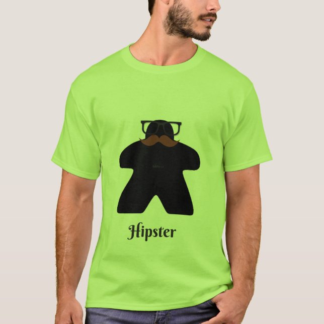 Hipster meeple T-Shirt (Vorderseite)