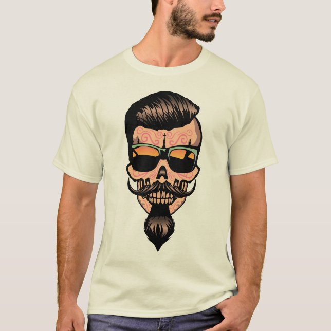 hipster_mexico_kopf_de_mort_crane_barbiche_fant T-Shirt (Vorderseite)