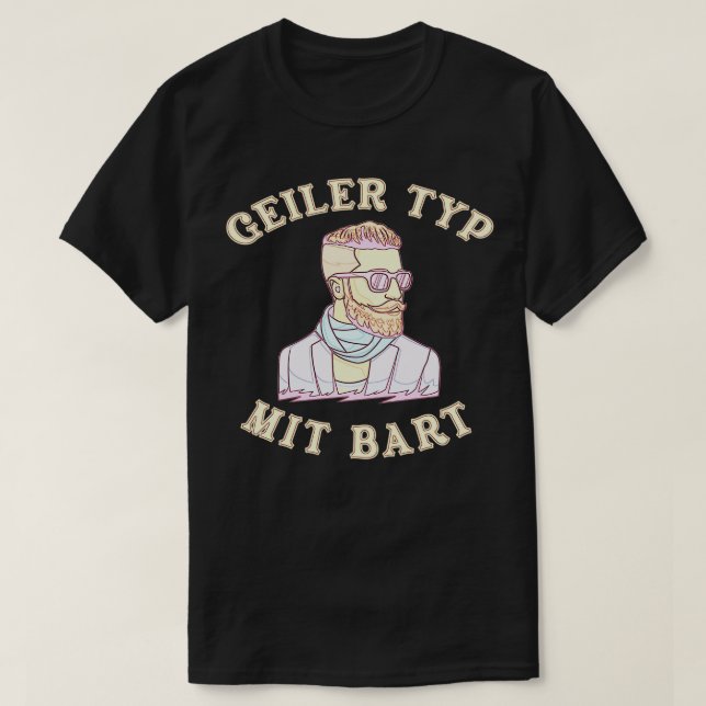 Hipster mit Bart Beard Care 4 T-Shirt (Design vorne)