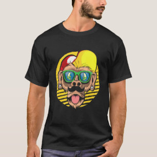 Hipster Monkey Banana Brillen Hippies Urban Style T-Shirt
