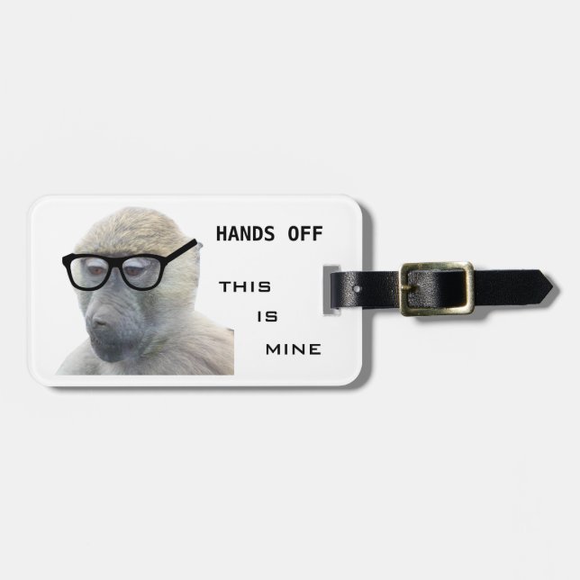 Hipster Monkey mit Brille Gepäckanhänger (Vorderseite horizontal)