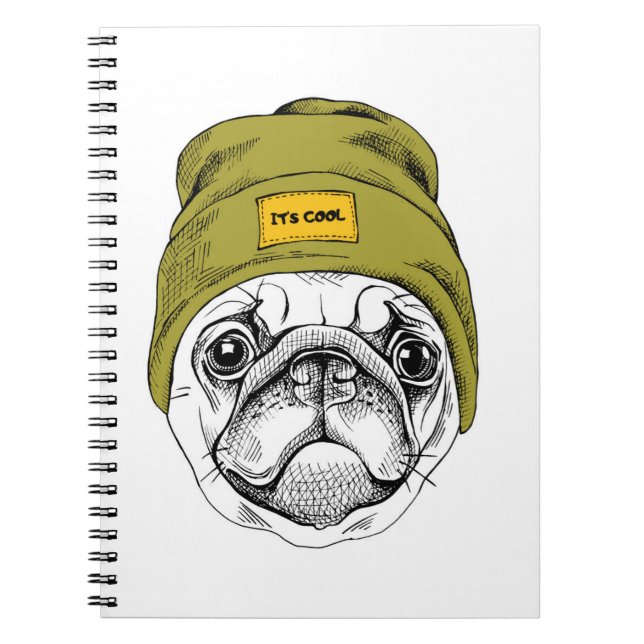 Hipster-Mops | ist es cool Notizblock (Vorderseite)