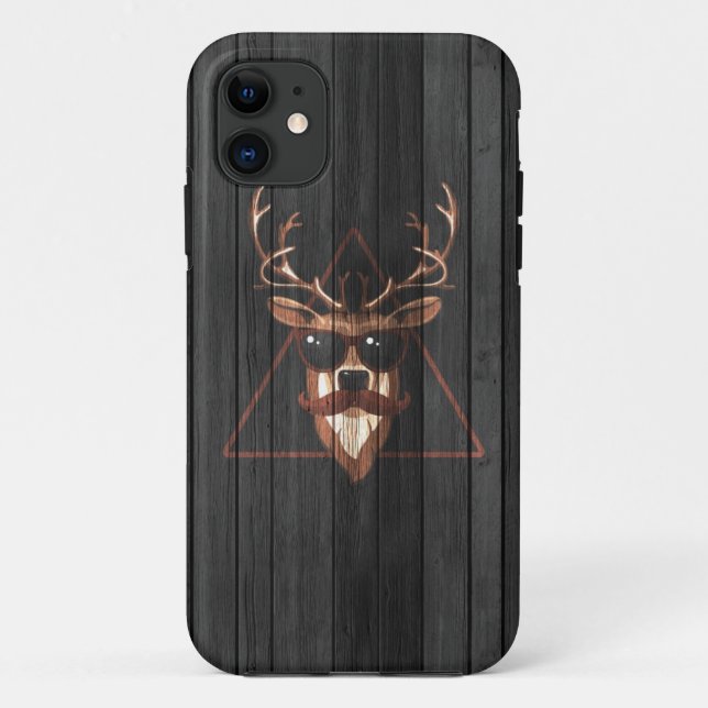 Hipster Mustache Deer - Dark Edition Case-Mate iPhone Hülle (Rückseite)