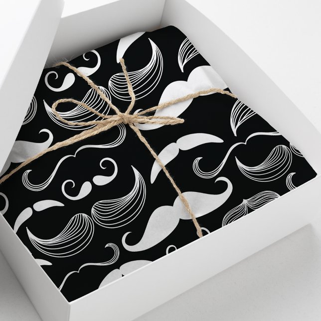 Hipster Mustache Pattern Seidenpapier (Von Creator hochgeladen)