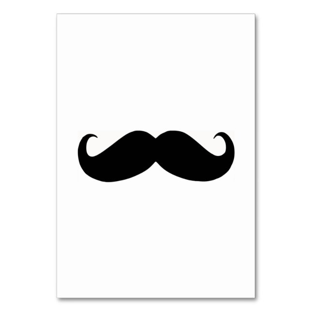 Hipster Mustache-Tischkarte Tischnummer (Vorderseite)