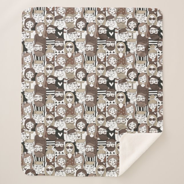 Hipster Mustertuch Sherpadecke (Vorderseite)