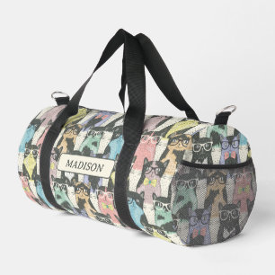 Hipster Niedliche Katzen Muster Duffle Bag