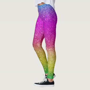 Hipster niedlicher, hellrosa Magenta Glitzer Regen Leggings