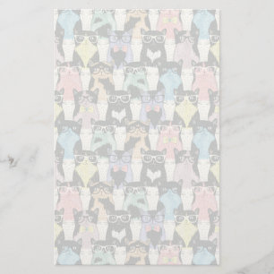 Hipster Niedliches Katzen Muster Briefpapier
