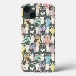 Hipster-niedliches Katzen-Muster Case-Mate iPhone Hülle