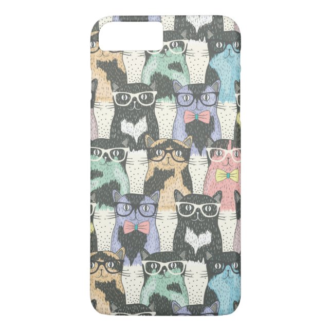 Hipster-niedliches Katzen-Muster Case-Mate iPhone Hülle (Rückseite)