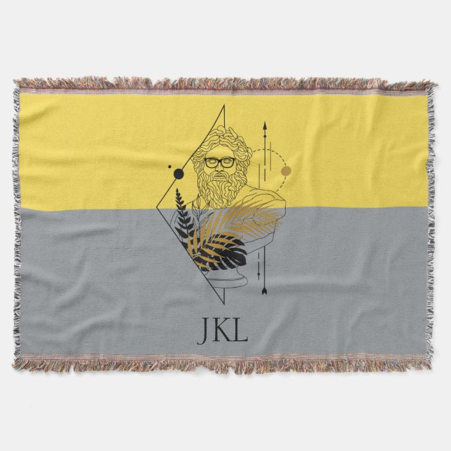 Hipster Olympic God Colorblock Monogram Decke (Vorderseite)