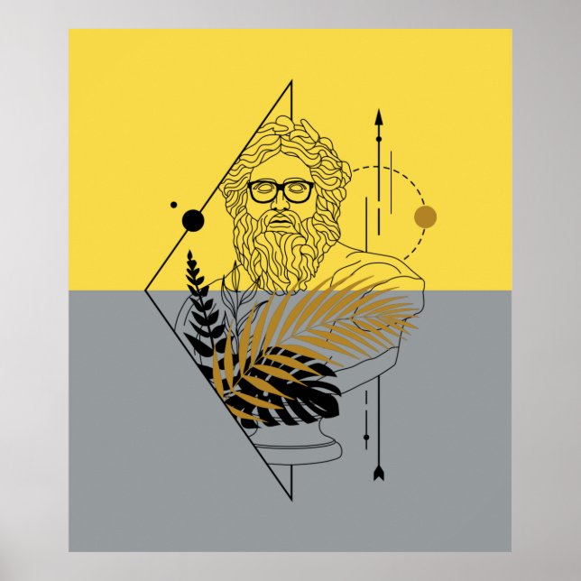 Hipster Olympic God Colorblock Poster (Vorne)