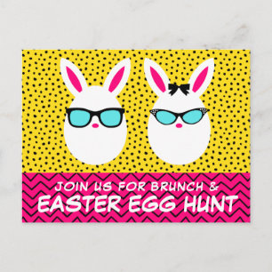Hipster Ostereier Eierjagd & Brunch Postkarte