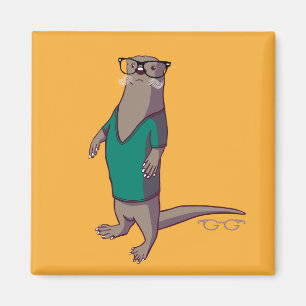 Hipster Otter Magnet (ohne Text)