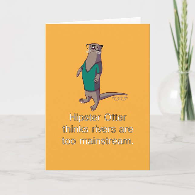 Hipster Otter Note Card Karte (Vorderseite)