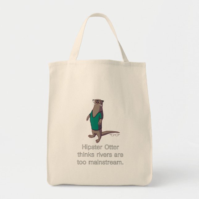 Hipster-Otter-Tasche Tragetasche (Vorne)