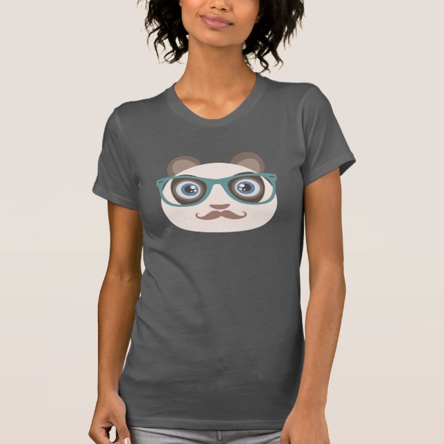 Hipster-Panda Grye T - Shirt (Vorderseite)