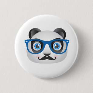Hipster-Panda-Knopf Button