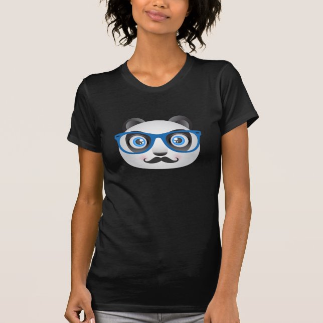 Hipster-Panda-Schwarz-T - Shirt (Vorderseite)