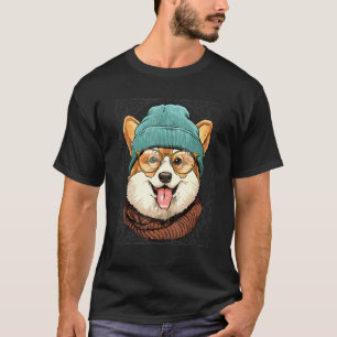 Hipster Pembroke Welsh Corgi trägt Sonnenbrille Do T-Shirt