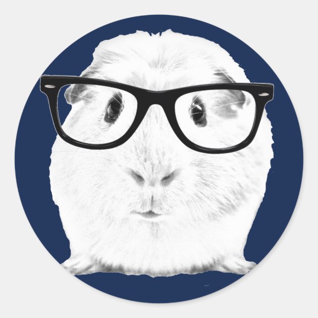 Hipster Pigster Runder Aufkleber (Vorderseite)
