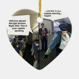 Hipster Pilot Funny Keramikornament