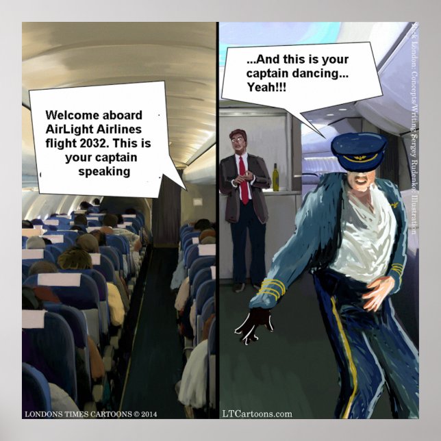 Hipster Pilot Funny Poster (Vorne)