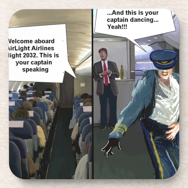 Hipster Pilot Funny Untersetzer (Vorderseite)