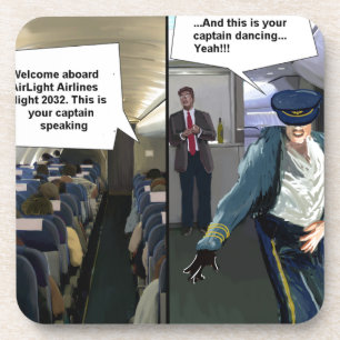 Hipster Pilot Lustig Untersetzer