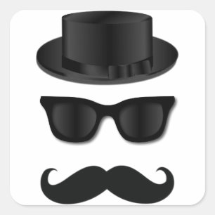 Hipster Quadratischer Aufkleber
