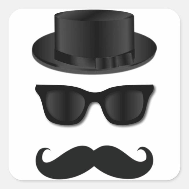 Hipster Quadratischer Aufkleber (Vorderseite)
