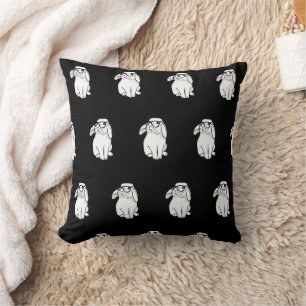 Hipster Rabbit Funny Bunny mit Brille Niedlich Ani Kissen