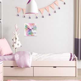 Hipster Rainbow Feathers Uhr