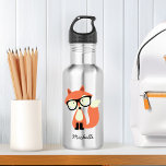 Hipster Red Fox Edelstahlflasche<br><div class="desc">Adorable Hipster Fuchs Illustration personalisiertes Design.</div>