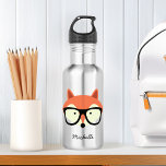 Hipster Red Fox Edelstahlflasche<br><div class="desc">Adorable Hipster Fuchs Illustration personalisiertes Design.</div>