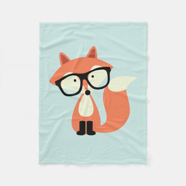 Hipster Red Fox Fleecedecke (Vorderseite)